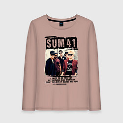 Лонгслив хлопковый женский SUM 41 PIECES, цвет: пыльно-розовый