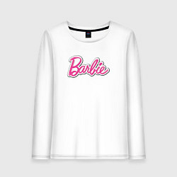 Лонгслив хлопковый женский Barbie logo, цвет: белый