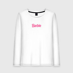 Лонгслив хлопковый женский Barbie mini logo, цвет: белый