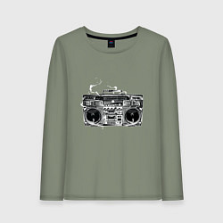 Лонгслив хлопковый женский Wu-Tang Boombox, цвет: авокадо