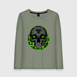 Лонгслив хлопковый женский SKULL TOXIC, цвет: авокадо