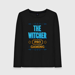 Лонгслив хлопковый женский Игра The Witcher PRO Gaming, цвет: черный