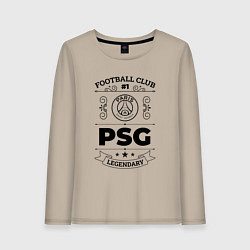 Лонгслив хлопковый женский PSG: Football Club Number 1 Legendary, цвет: миндальный