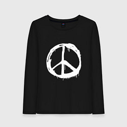 Лонгслив хлопковый женский Pacific symbol white, цвет: черный