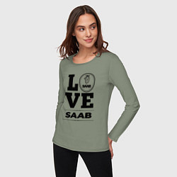 Лонгслив хлопковый женский Saab Love Classic, цвет: авокадо — фото 2