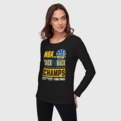 Лонгслив хлопковый женский GOLDEN STATE WARRIORS NBA CHAMPION, цвет: черный — фото 2