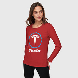 Лонгслив хлопковый женский Tesla в стиле Top Gear, цвет: красный — фото 2