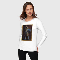 Лонгслив хлопковый женский Портрет Робаута Жиллимана в раме, цвет: белый — фото 2
