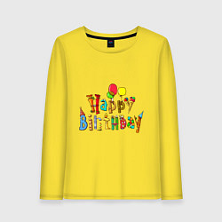 Женский лонгслив Happy birthday greetings