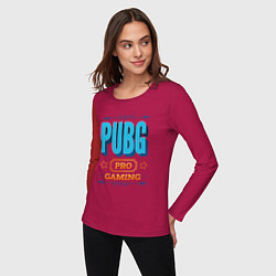 Лонгслив хлопковый женский Игра PUBG PRO Gaming, цвет: маджента — фото 2
