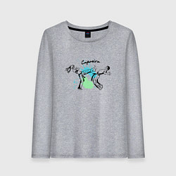 Лонгслив хлопковый женский Капоэйра боевой танец, цвет: меланж