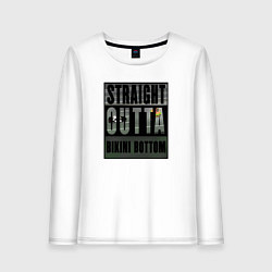Лонгслив хлопковый женский Straight Outta Bikini Bottom, цвет: белый