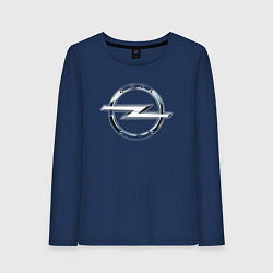Лонгслив хлопковый женский Opel classic theme, цвет: тёмно-синий