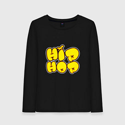 Лонгслив хлопковый женский Hip Hop Life, цвет: черный
