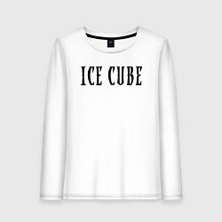 Лонгслив хлопковый женский Ice Cube - logo, цвет: белый