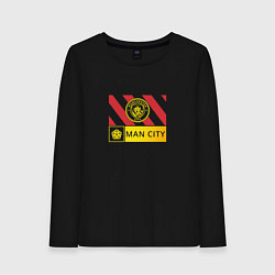Лонгслив хлопковый женский Manchester City - Stripe 202223, цвет: черный