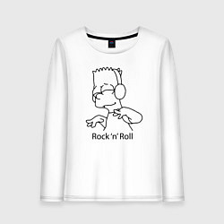 Лонгслив хлопковый женский Bart Simpson - Rock n Roll, цвет: белый