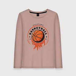 Лонгслив хлопковый женский Allstars Basketball, цвет: пыльно-розовый
