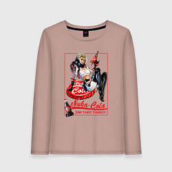 Лонгслив хлопковый женский Nuka - cola girl, цвет: пыльно-розовый