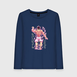 Лонгслив хлопковый женский Аниме Бодибилдер - Боец Баки Ханма, цвет: тёмно-синий