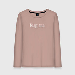 Лонгслив хлопковый женский Hug Me its free, цвет: пыльно-розовый