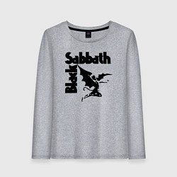 Лонгслив хлопковый женский Блэк Саббат метал, цвет: меланж