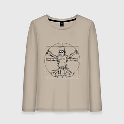 Лонгслив хлопковый женский Vitruvian Bender, цвет: миндальный