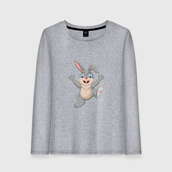 Лонгслив хлопковый женский Running Rabbit, цвет: меланж