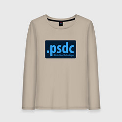 Лонгслив хлопковый женский Adobe Cloud Technologies PSDC - Полный Пипец, цвет: миндальный