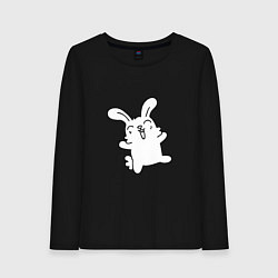Лонгслив хлопковый женский Happy Bunny, цвет: черный