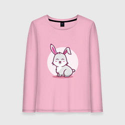 Лонгслив хлопковый женский Кролик милаш, цвет: светло-розовый