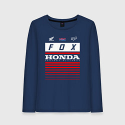 Лонгслив хлопковый женский Honda racing, цвет: тёмно-синий
