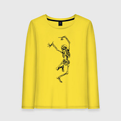 Лонгслив хлопковый женский Скелет и балет, цвет: желтый