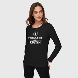 Лонгслив хлопковый женский Thousand Foot Krutch белое лого, цвет: черный — фото 2