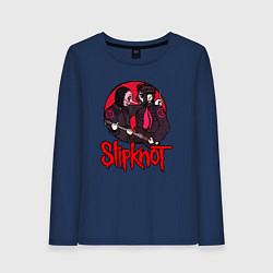 Лонгслив хлопковый женский Slipknot rock, цвет: тёмно-синий