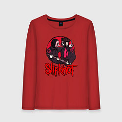 Лонгслив хлопковый женский Slipknot rock, цвет: красный