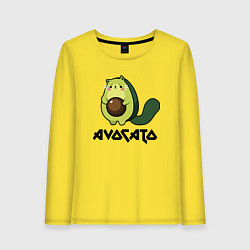 Лонгслив хлопковый женский Avocado - AvoCATo - Joke, цвет: желтый