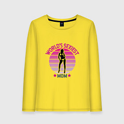 Лонгслив хлопковый женский Сексуальная мама, цвет: желтый