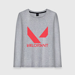 Лонгслив хлопковый женский Valorant - logo, цвет: меланж
