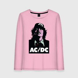 Лонгслив хлопковый женский Angus young - ACDC, цвет: светло-розовый