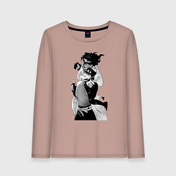 Лонгслив хлопковый женский Джотаро и платиновая звезда, цвет: пыльно-розовый