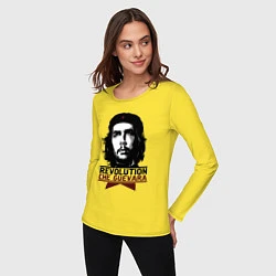 Лонгслив хлопковый женский Revolution hero, цвет: желтый — фото 2