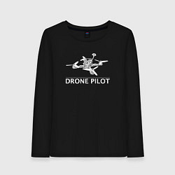 Лонгслив хлопковый женский Drones pilot, цвет: черный