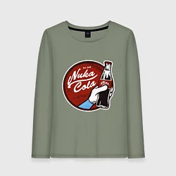 Лонгслив хлопковый женский Nuka cola sticker, цвет: авокадо