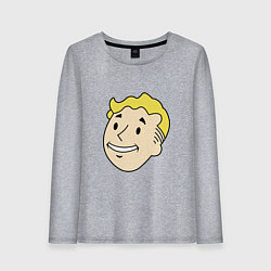 Лонгслив хлопковый женский Vault boy head, цвет: меланж