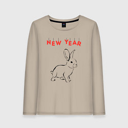 Женский лонгслив New year rabbit