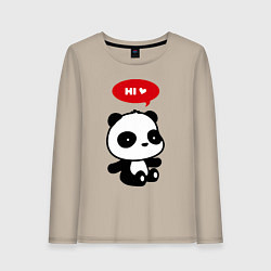 Лонгслив хлопковый женский Милый маленький пандёныш, цвет: миндальный