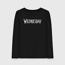 Лонгслив хлопковый женский Wednesday Logo, цвет: черный