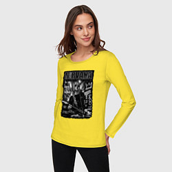 Лонгслив хлопковый женский Nirvana grunge 2022, цвет: желтый — фото 2