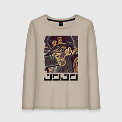 Лонгслив хлопковый женский Дзётаро Кудзё - manly face, цвет: миндальный